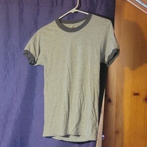 American Apparel Men's Gray Ringer Tee